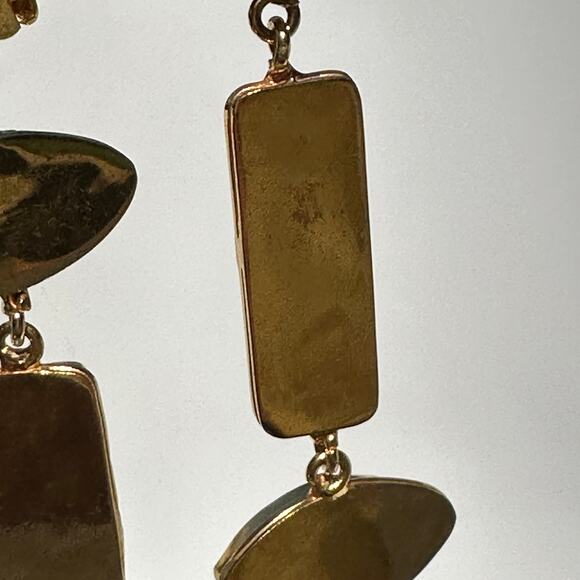 Sylvia Toledano Cascade Earrings Onyx Quartz Chalcedony 22k Gold Plated Bras$365 - Picture 16 of 16